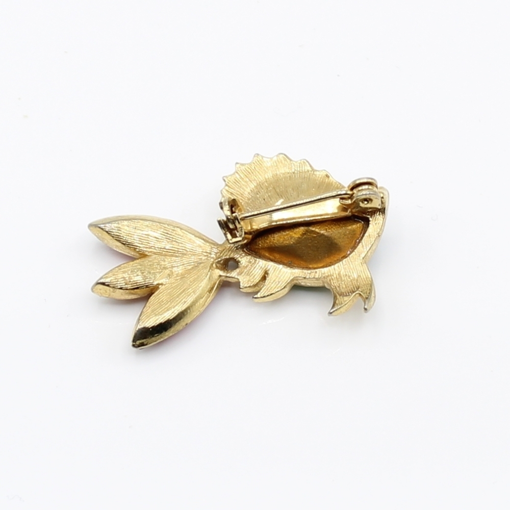 Vintage rhinestone fish brooch - Picture 3 of 4